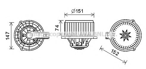 PRASCO HY8434 Electric Motor, interior blower